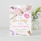 Roze Glam Make-up Spa Verjaardag Kaart (Staand voorkant)