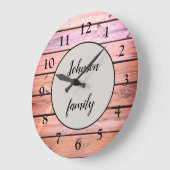 Roze Glam Modern Hood Familienaam Grote Klok (Hoek)