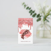 Roze Glam Nail Art Manicure Salon Script Monogram Visitekaartje (Staand voorkant)