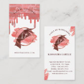 Roze Glam Nail Art Manicure Salon Script Monogram Visitekaartje (Voorkant / Achterkant)