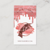 Roze Glam Nail Art Manicure Salon Script Monogram Visitekaartje (Voorkant)