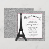 Roze Glam Paris Vrijgezellenfeest Kaart (Voorkant / Achterkant)