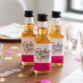 Roze Glam Rodeo Crew Westerse Bachelorette Party Likeurfles Etiket