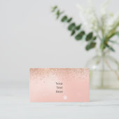 Roze Glam Schoonheidszaak Visitekaartje (Staand voorkant)