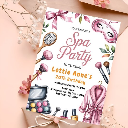 Roze Glam Spa Feest Kaart