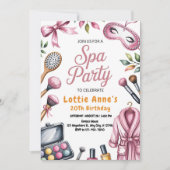 Roze Glam Spa Feest Kaart (Voorkant)