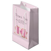 Roze Glam Strik met een Centrum Edelstenen Feest B Klein Cadeauzakje (Voorkant Gekanteld)