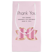 Roze Glam Strik met een Centrum Edelstenen Feest B Klein Cadeauzakje (Voorkant)