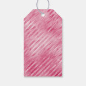 Roze Glam Stripes Goud Tropische Ananas Cadeaulabel (Achterkant)