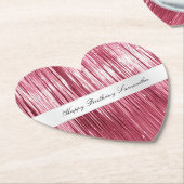  Roze Glam Tinsel Stripes Kartonnen Onderzetters (Gekanteld)