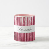 Roze Glam Tinsel Stripes Mok (Midden)