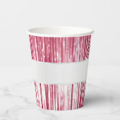  Roze Glam Tinsel Stripes Papieren Bekers (Achterkant)