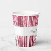  Roze Glam Tinsel Stripes Papieren Bekers (Rechts)