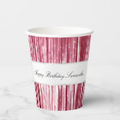  Roze Glam Tinsel Stripes Papieren Bekers (Voorkant)