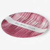  Roze Glam Tinsel Stripes Papieren Bordje (Gekanteld)
