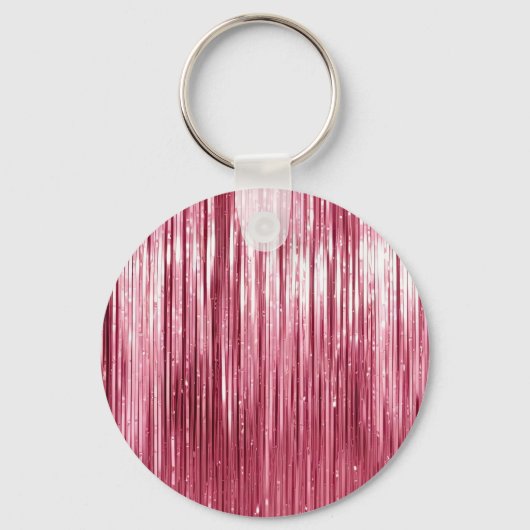  Roze Glam Tinsel Stripes Sleutelhanger (Achterkant)