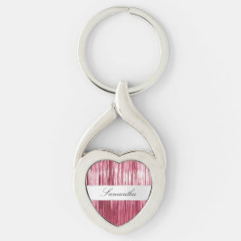  Roze Glam Tinsel Stripes Sleutelhanger