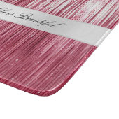 Roze Glam Tinsel Stripes Snijplank (Hoek)
