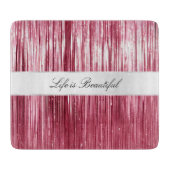  Roze Glam Tinsel Stripes Snijplank (Voorkant)