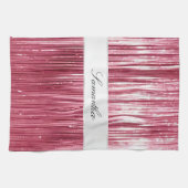  Roze Glam Tinsel Stripes Theedoek (Horizontaal)