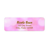 Roze Glamor Lights Bokeh Chic Adresetiketten Etiket (Voorkant)