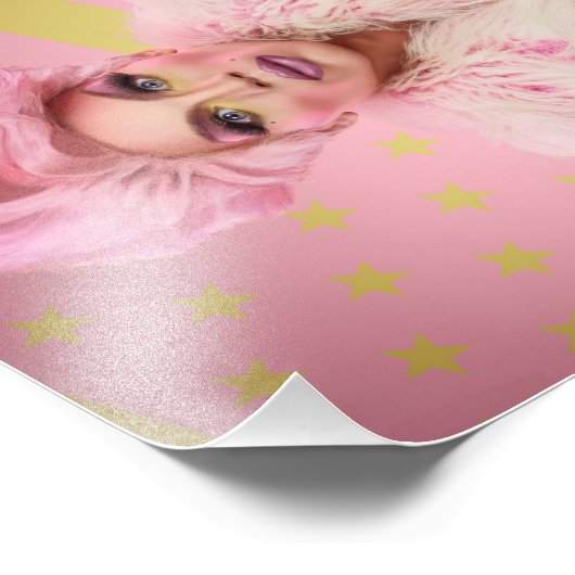 Roze glamour 10x8 foto afdruk (Hoek)