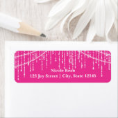 Roze Glamour Glitter Lichtjes Adreslabels Etiket (Insitu)