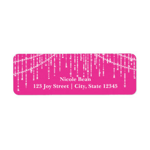Roze Glamour Glitter Lichtjes Adreslabels Etiket