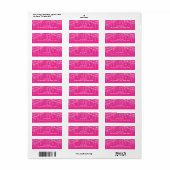 Roze Glamour Glitter Lichtjes Adreslabels Etiket (Full Sheet)