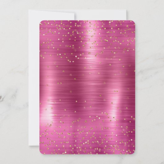 Roze Glamour Gouden Glitter Confetti Verjaardag Kaart (Achterkant)