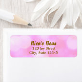 Roze Glamour Lichten Bokeh Chic Adreslabels Etiket (Insitu)