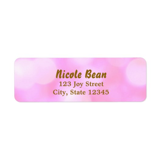 Roze Glamour Lichten Bokeh Chic Adreslabels Etiket (Voorkant)