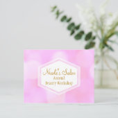 Roze Glamour Lights Bokeh Chic Event Briefkaart (Staand voorkant)