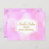 Roze Glamour Lights Bokeh Chic Event Briefkaart (Voorkant / Achterkant)