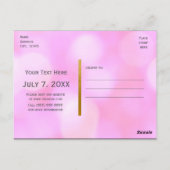 Roze Glamour Lights Bokeh Chic Event Briefkaart (Achterkant)