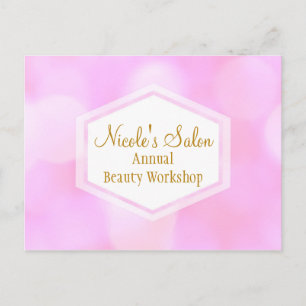 Roze Glamour Lights Bokeh Chic Event Briefkaart