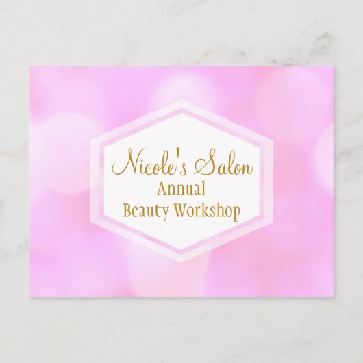 Roze Glamour Lights Bokeh Chic Event Briefkaart (Voorkant)