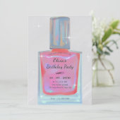 Roze glamour nagellak verjaardag kaart (Staand voorkant)