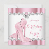  roze glamour op hoog niveau - Birthday Party Kaart (Voorkant)