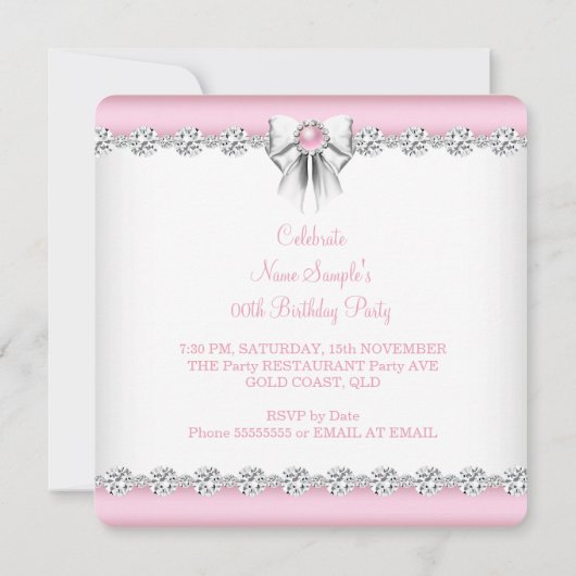  roze glamour op hoog niveau - verjaardag 2 kaart (Achterkant)