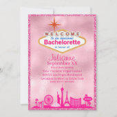Roze Glamoureus Las Vegas Bachelorette Party Kaart (Voorkant)