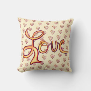 Roze Glamoureuze Love Word Pillow Kussen