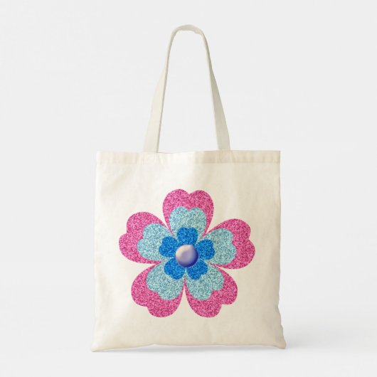 roze glamourglitter tote bag (Achterkant)