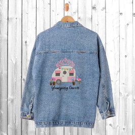 Roze Glamping Camping Queen Denim Jacket