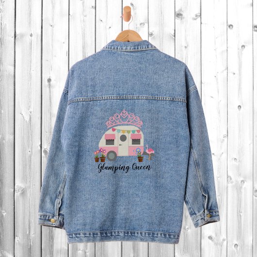 Roze Glamping Camping Queen Denim Jacket