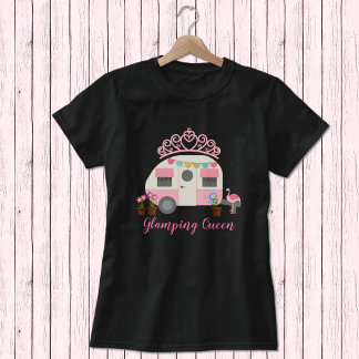 Roze glamping Queen T-Shirt