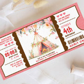 Roze glamping verjaardagskaartje kaart