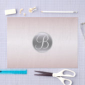 Roze Glans Elegant Monogram Letter Initiaal Tissuepapier (Craft)
