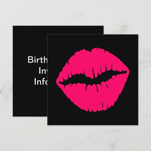 Roze glans kaart (Voorkant / Achterkant)