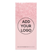 Roze glans kalligrafie haar make-up prijs chic reclamekaart (Achterkant)